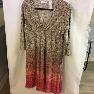 JH Collectibles V-Neck Knit Ombre Print Dress